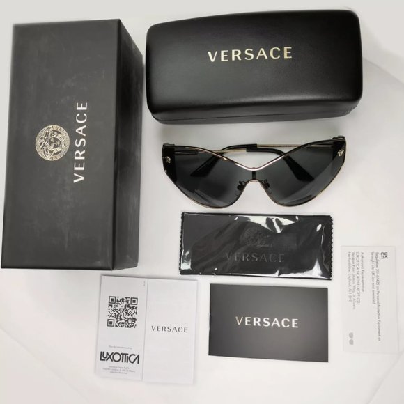 Versace Sunglasses Black Shield Medusa 55mm Sunglasses main image 4